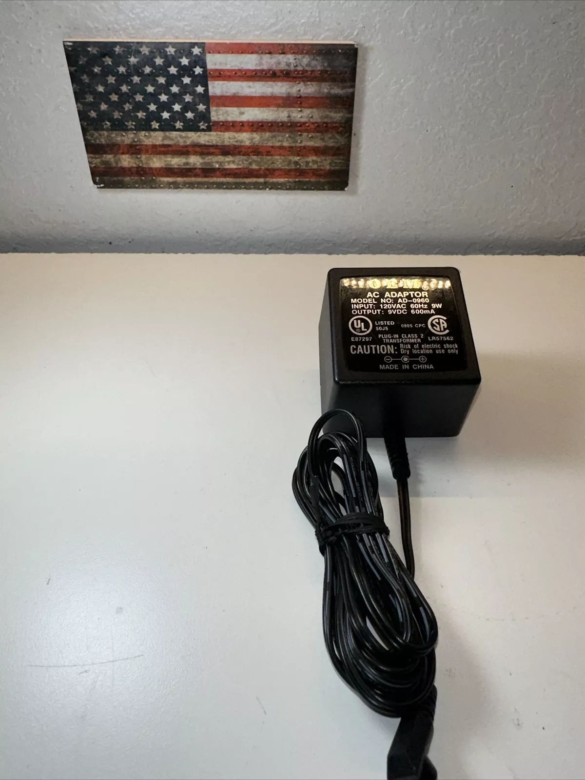 *Brand NEW*Genuine OEM AD-0960 9V 600mA AC Adapter Plug-In Class 2 Transformer Power Supply